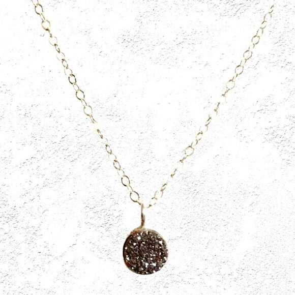 Gray Druzy Quartz and 925 Necklace - Picture 3 of 4